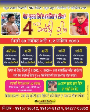 Burj Gill (Bathinda) Kabaddi Tournament 02 Dec 2023